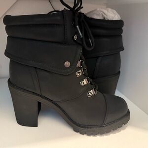 Torrid Black Block Heel Lace up  Boots